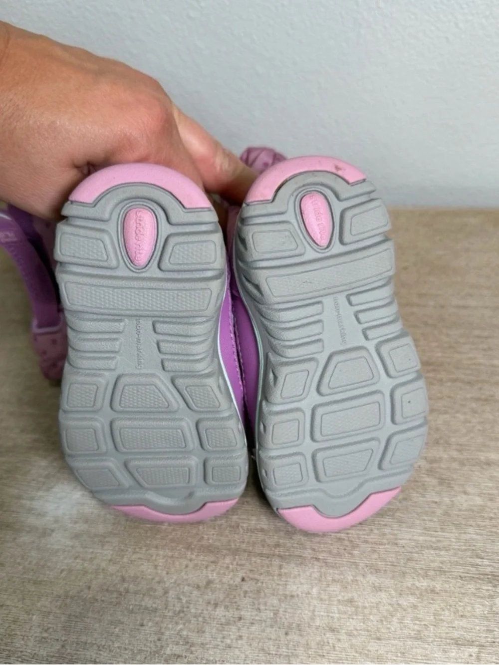 Stride Rite Boots Snow Velcro Purple Kids Fleece Lining Foldable Toddler 4.5